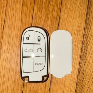 White Car Key Fob Cover for Jeep